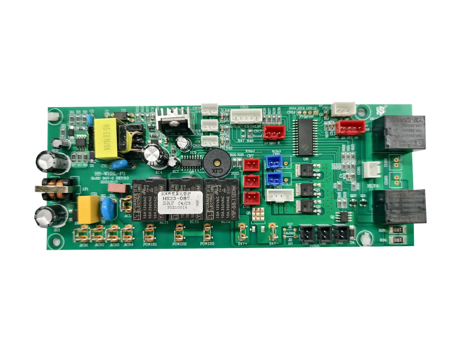 Mist fireplace PCBA control board with relays, buzzer and DIP options
