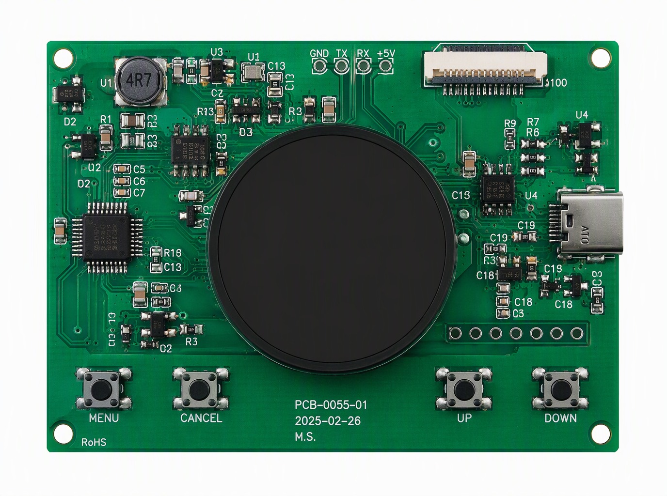 LCD rotary knob and press PCBA board