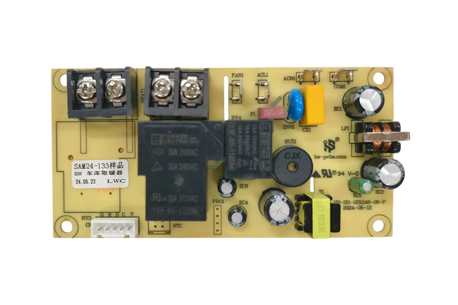 Garage heater control board