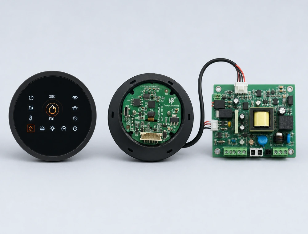 Embedded HMI rotary knob display panel and electronic control PCBA