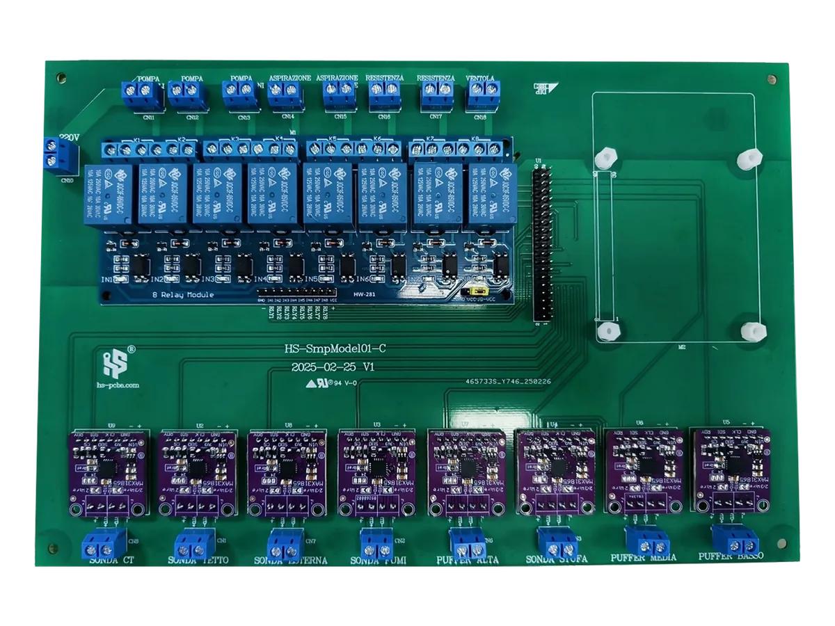 Raspberry Pi expansion PCBA board for a custom electronic control application