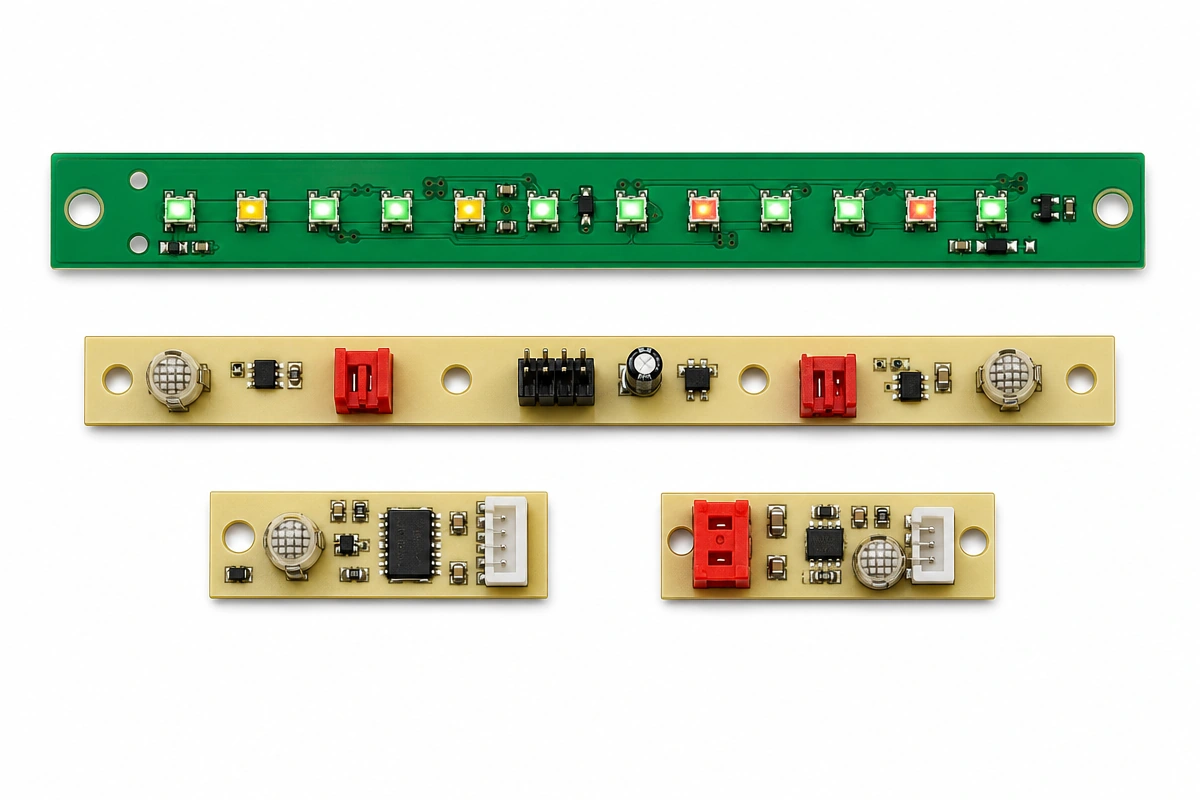 Smart air purifier linear multi-color LED air quality indicator light bar strip and environmental sensor sub-board kit