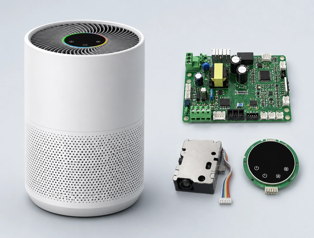 Smart appliance with embedded control PCBA and sensor interfaces