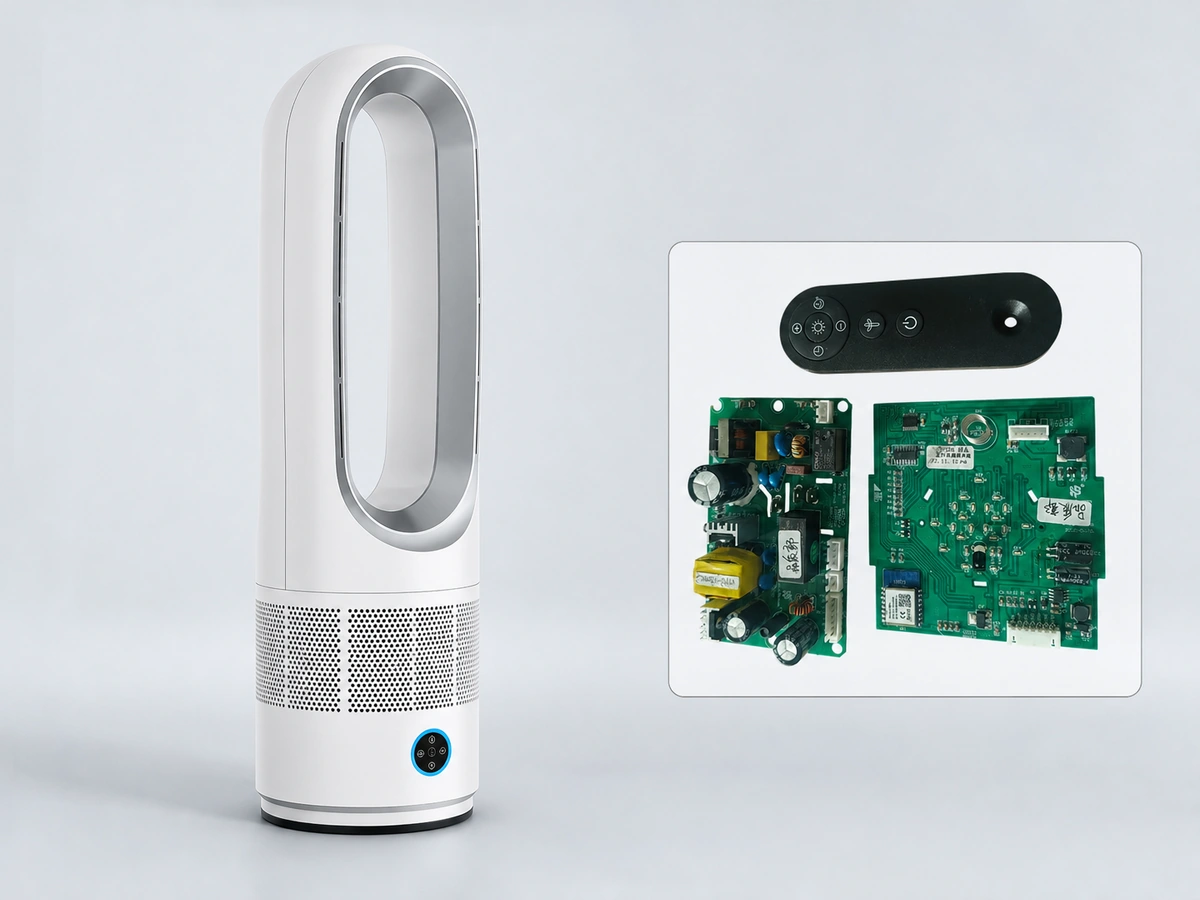 Fan and ventilation equipment with HVAC control PCBA