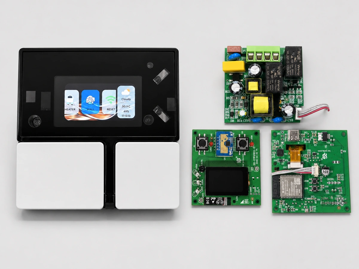 Central HVAC temperature controller and control PCBA